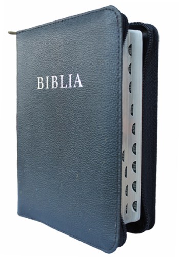 Biblia, revideált új fordítás, középméret, bőrkötés, cipzár